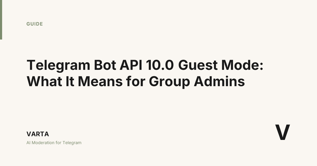 Telegram Bot API 10.0 Guest Mode: What It Means for Group Admins ...